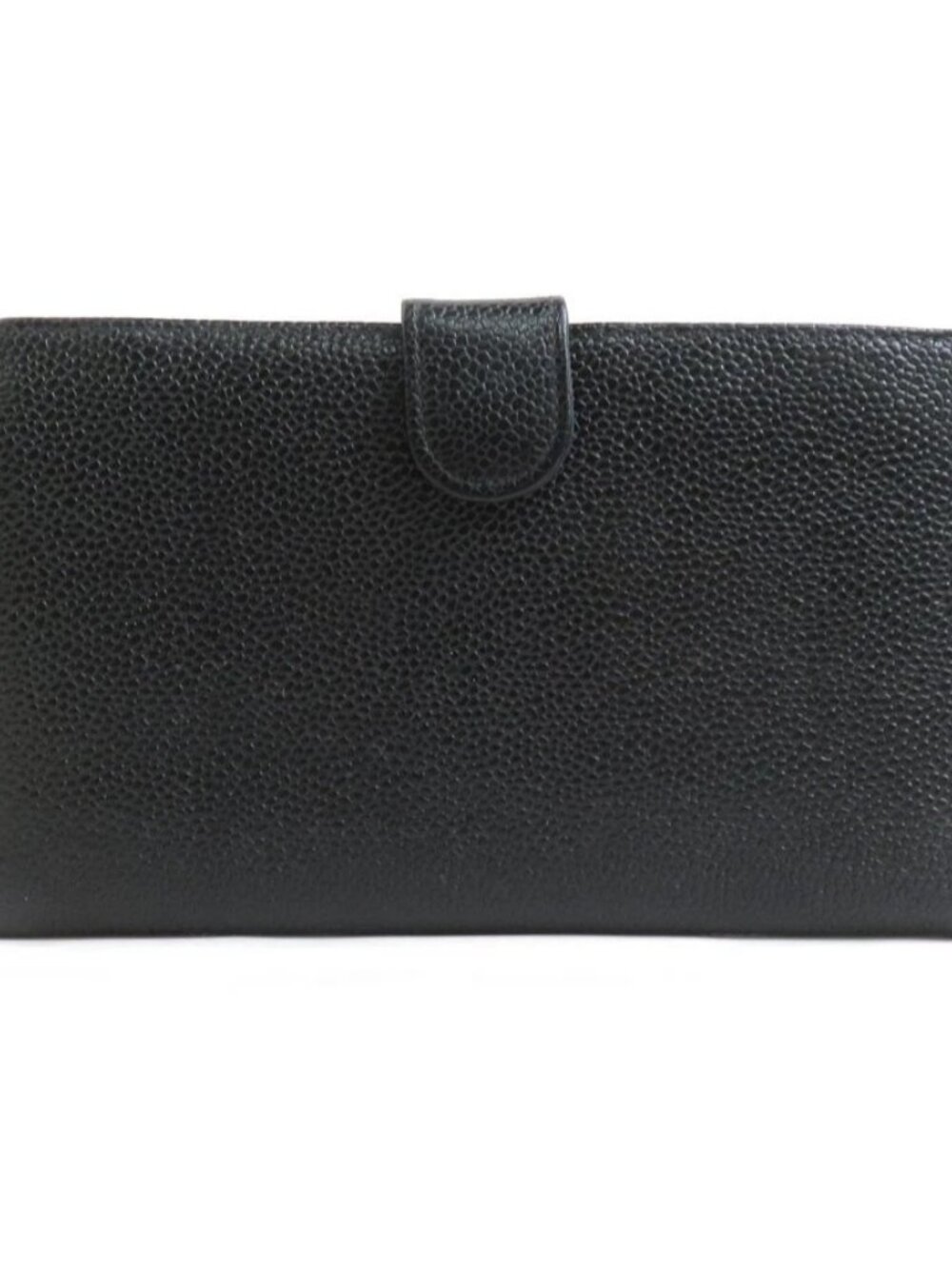 CHANEL CC Logo Bifold Wallet Black Leather/Goldtone